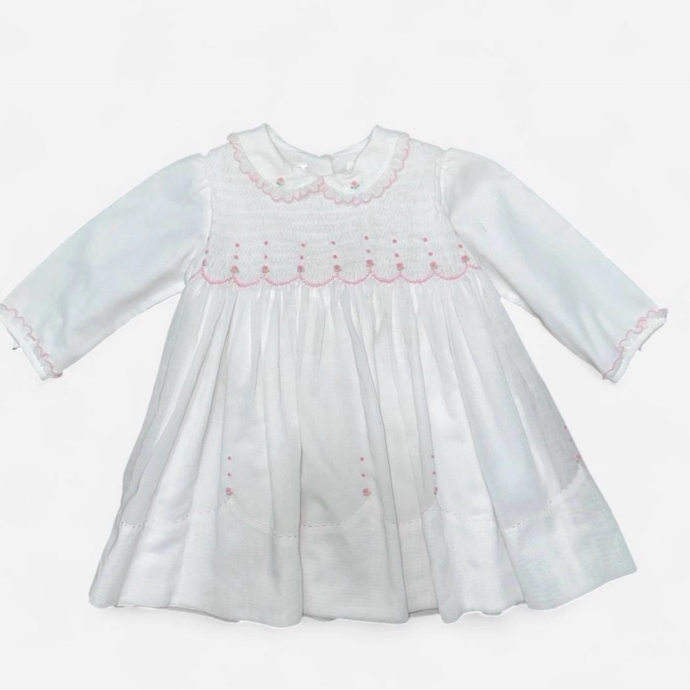 Sarah Louise Elegant White and Pink Kids Formal Dress